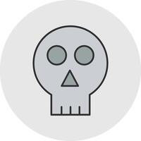 Skull Line Filled Light Circle Icon vector