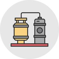 Processing Plant Line Filled Light Circle Icon vector