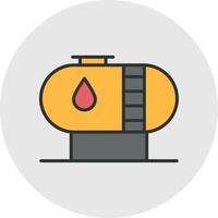 Tanks Line Filled Light Circle Icon vector