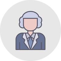 Judge Line Filled Light Circle Icon vector
