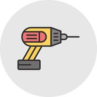 Drill Line Filled Light Circle Icon vector