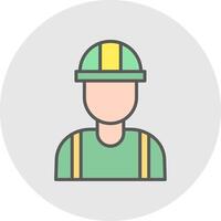 Engineer Line Filled Light Circle Icon vector