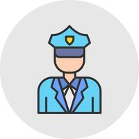 Police Line Filled Light Circle Icon vector