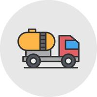 Tanker Line Filled Light Circle Icon vector