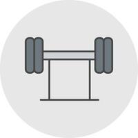 Barbell Line Filled Light Circle Icon vector