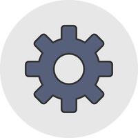 Gears Line Filled Light Circle Icon vector