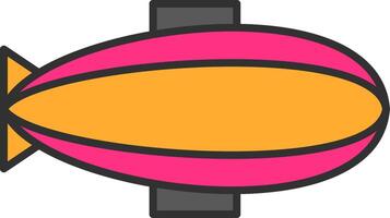 Zeppelin Line Filled Light Circle Icon vector