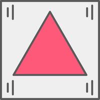 Triangle Line Filled Light Circle Icon vector