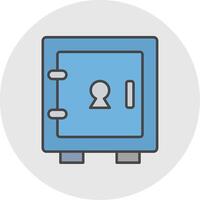 Locker Line Filled Light Circle Icon vector