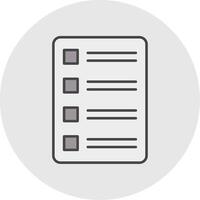 Task List Line Filled Light Circle Icon vector