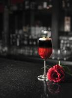 valentine cocktail on vintage Irish bar background photo