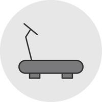 Treadmill Line Filled Light Circle Icon vector