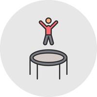 Trampoline Line Filled Light Circle Icon vector