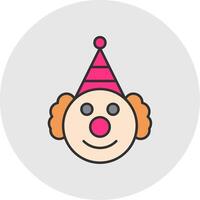 Clown Line Filled Light Circle Icon vector