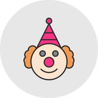 Clown Line Filled Light Circle Icon vector