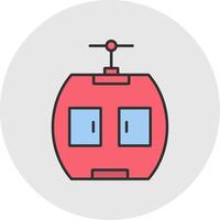 Gondola Line Filled Light Circle Icon vector