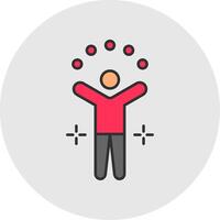 Juggling Ball Line Filled Light Circle Icon vector