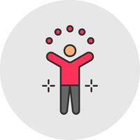 Juggling Ball Line Filled Light Circle Icon vector