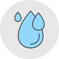 Water Drop Line Filled Light Circle Icon vector