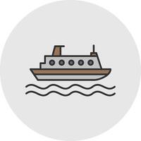 Cruiser Line Filled Light Circle Icon vector