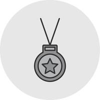 Medal Line Filled Light Circle Icon vector