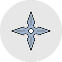 shuriken línea lleno ligero circulo icono vector