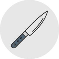 cuchillo línea lleno ligero circulo icono vector