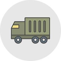 Truck Line Filled Light Circle Icon vector