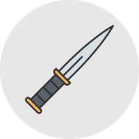 Dagger Line Filled Light Circle Icon vector