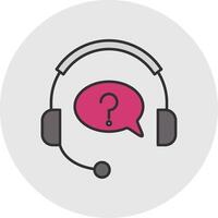 Help Line Filled Light Circle Icon vector