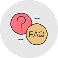 Question Line Filled Light Circle Icon vector