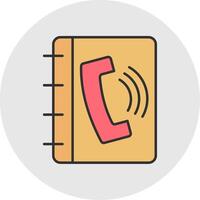 Phonebook Line Filled Light Circle Icon vector