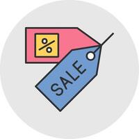 Sales Line Filled Light Circle Icon vector