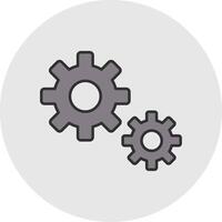 Gear Line Filled Light Circle Icon vector