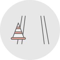 Cone Line Filled Light Circle Icon vector