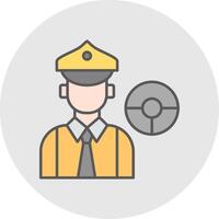 Driver Line Filled Light Circle Icon vector