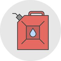 Gas Can Line Filled Light Circle Icon vector