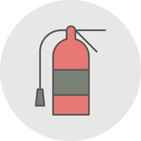 Extinguisher Line Filled Light Circle Icon vector