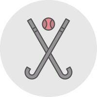 hockey línea lleno ligero circulo icono vector