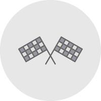 Pit Flag Line Filled Light Circle Icon vector