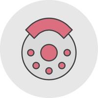 Break Line Filled Light Circle Icon vector