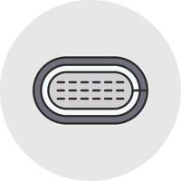 Running Track Line Filled Light Circle Icon vector