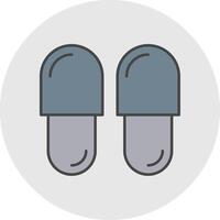 Slipper Line Filled Light Circle Icon vector