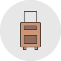 Luggage Line Filled Light Circle Icon vector