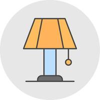 Table Lamp Line Filled Light Circle Icon vector