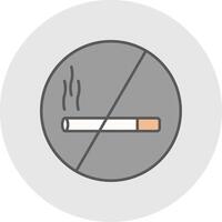 No Smoking Line Filled Light Circle Icon vector