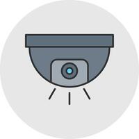 Cctv Line Filled Light Circle Icon vector