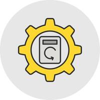 Process Data Line Filled Light Circle Icon vector