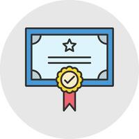 Qualify Line Filled Light Circle Icon vector