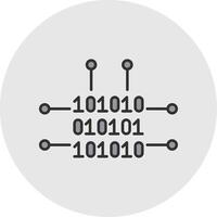 Binary Code Line Filled Light Circle Icon vector